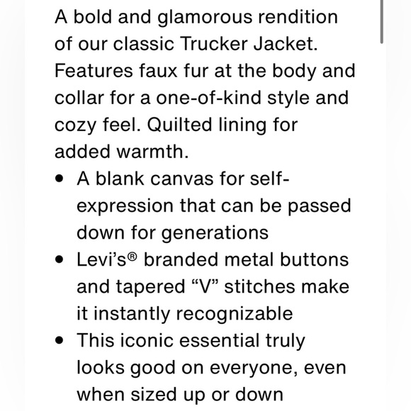 Levi’s jean/faux fur jacket (M) - Picture 11 of 13